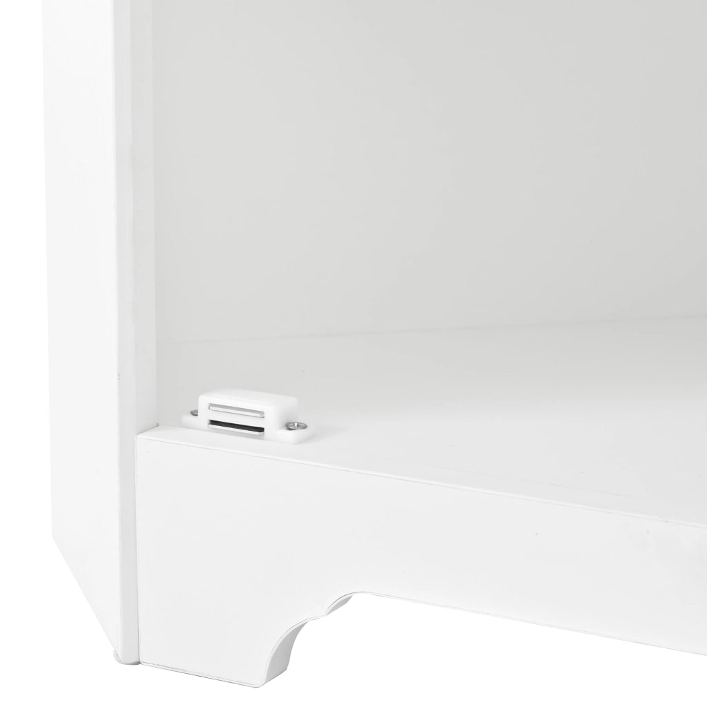 Mobile sottolavabo da bagno con lavabo in ceramica, struttura in MDF e vani contenitore, bianco
