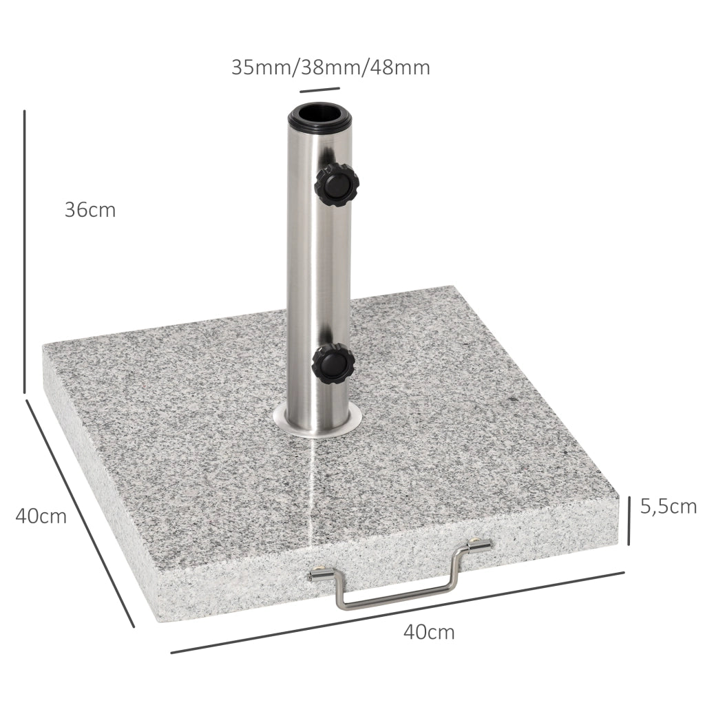 Supporto per ombrellone in acciaio con maniglie ¨C zephmum ¨C grigio per diametro 3.8-4.8 cm