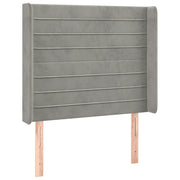 Testiera | Testata ad Orecchio Grigio Chiaro 103x16x118/128 cm in Velluto