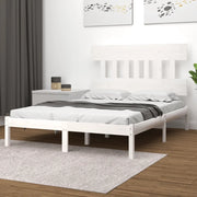 Giroletto-Struttura Letto Bianco in Legno Massello 200x200 cm 811956
