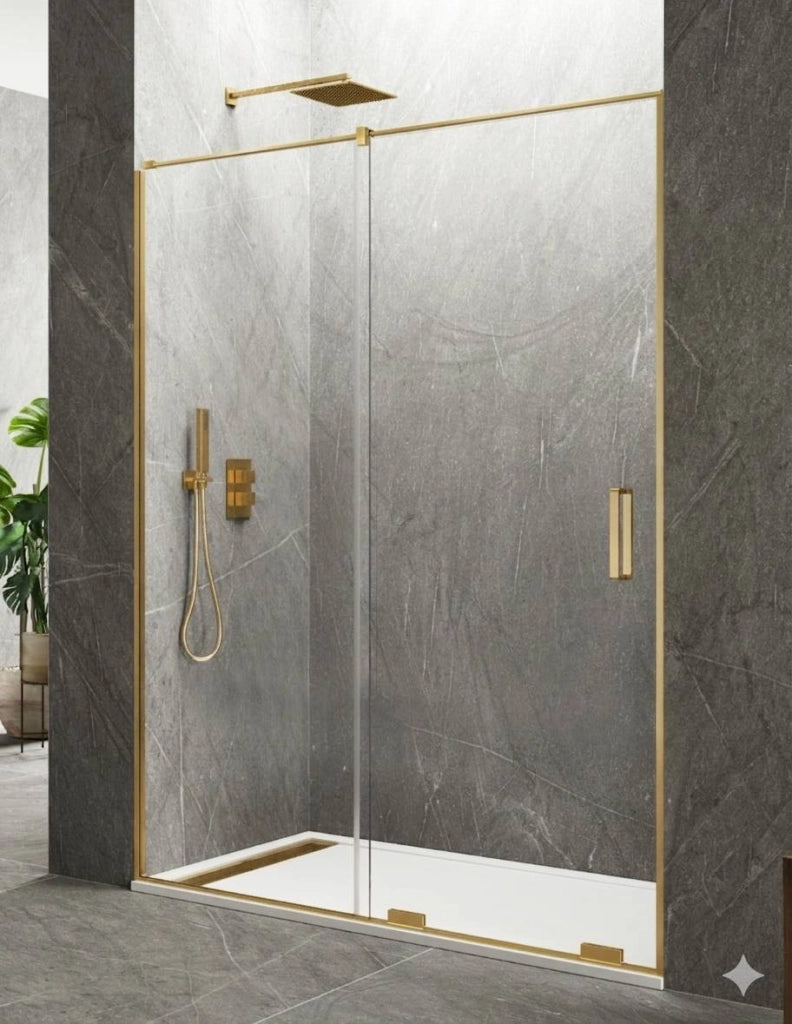 Porta doccia scorrevole 1+1 CIRENE (KENNA) 165 cm Profilo Oro Barra Parallela