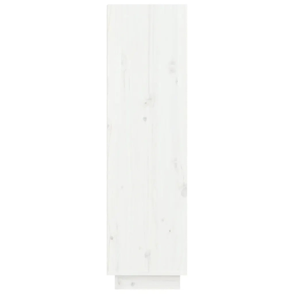 Scarpiera Bianca 60x34x105 cm in Legno Massello di Pino 813551
