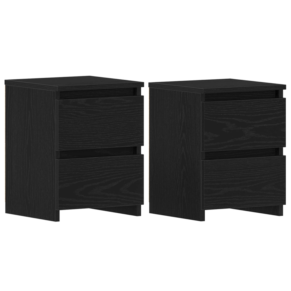ComÃ² con Cassetti 2 pezzi Nero Rovere 30x30x40 cm