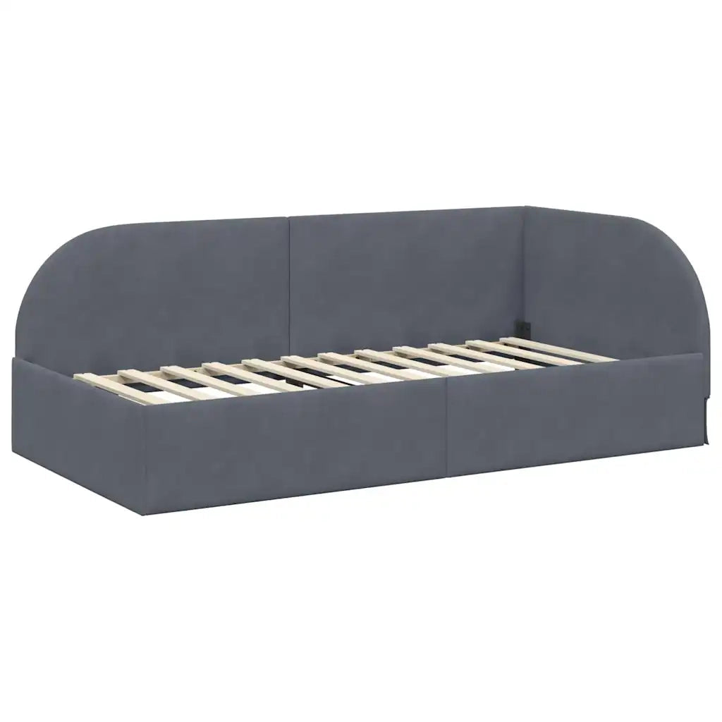 Struttura Letto Angolare con Materasso 2 pz-Giroletto con materasso Grigio Velluto 841331