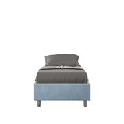 BS COM Letto singolo senza rete imbottito 90x190 microfibra azzurro