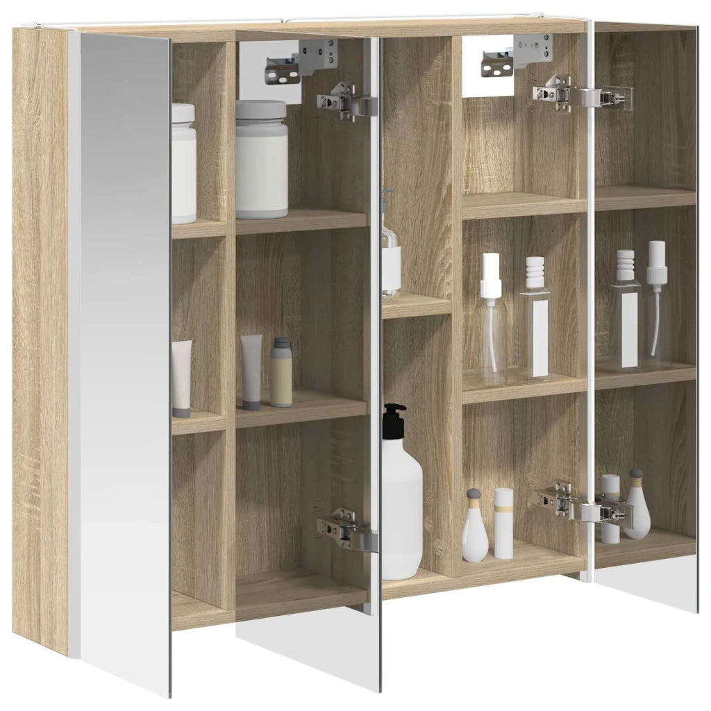 Mobiletto per specchio da bagno con lo scaffale Rovere Sonoma