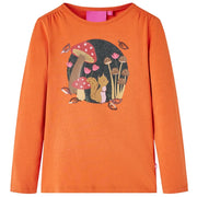 Maglietta da Bambina a Maniche Lunghe Arancione Bruciato 92cod mxl 132009