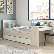 Letto con scrivania integrata e letto estraibile colore bianco vintage e bianco 1950