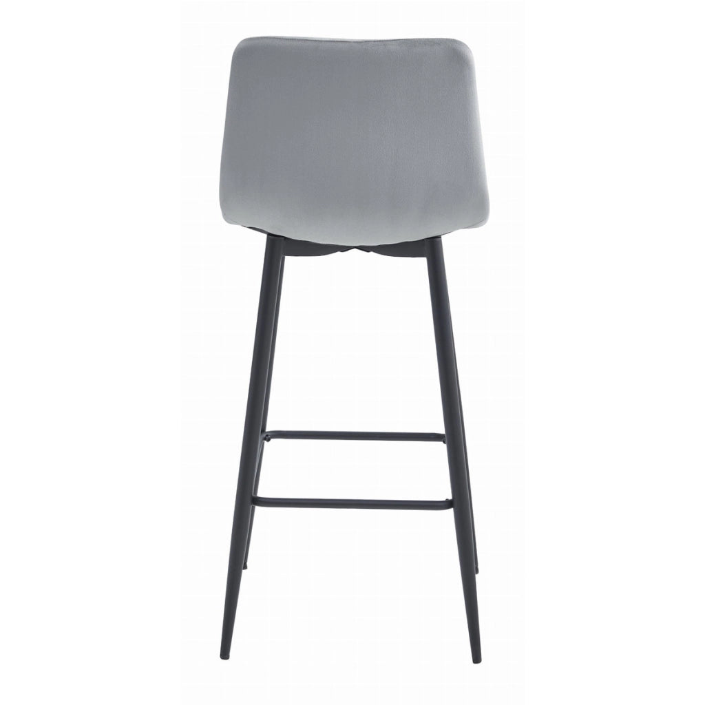 Set di 2 sgabelli bar NADO in velluto grigio argento e metallo