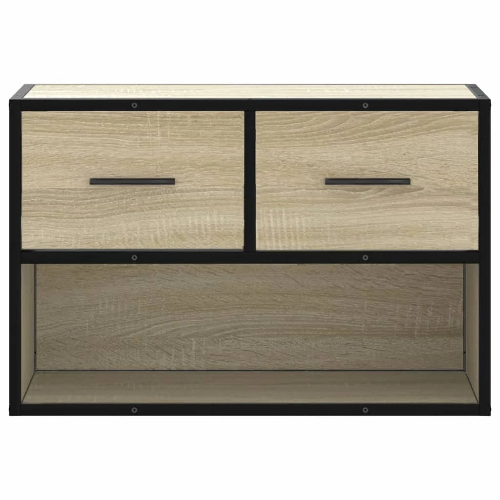 Mobile TV multimediale mensola TV credenza mobile TV sala da pranzo soggiorno camera da letto rovere Sonoma 60 x 31 x 39,5 cm legno ingegnerizzato e metallo marrone 02_0027528