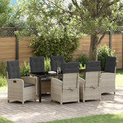 Set da Pranzo per Giardino 7 pcs Grigio chiaro polyrattan 3380300