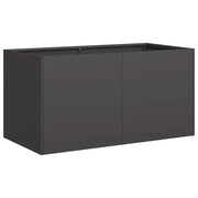 Fioriera | Cassetta per fiori | Vaso Nera 80x40x40 cm in Acciaio Laminato a Freddo
