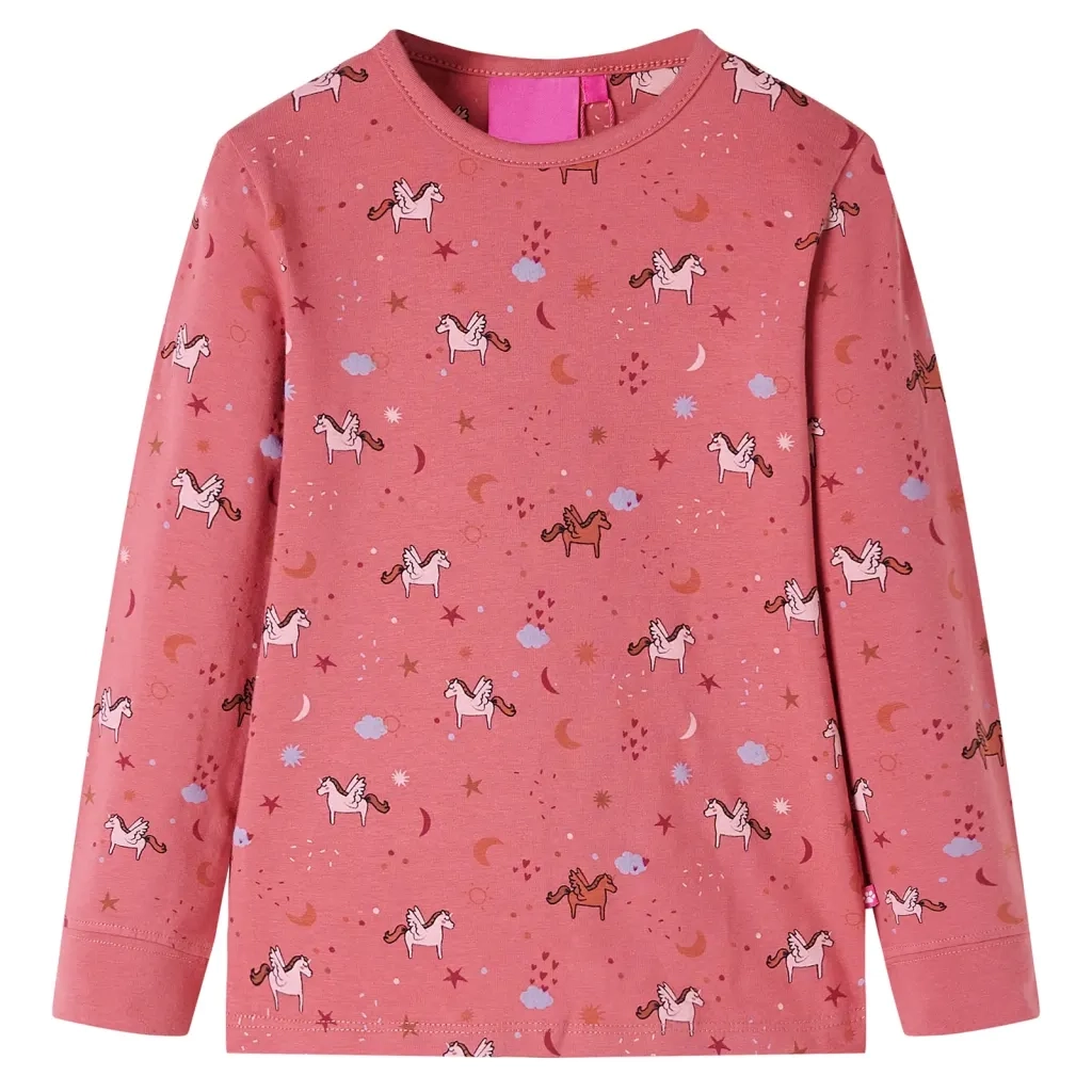 Pigiama da Bambina a Maniche Lunghe Rosa Antico 128 14232