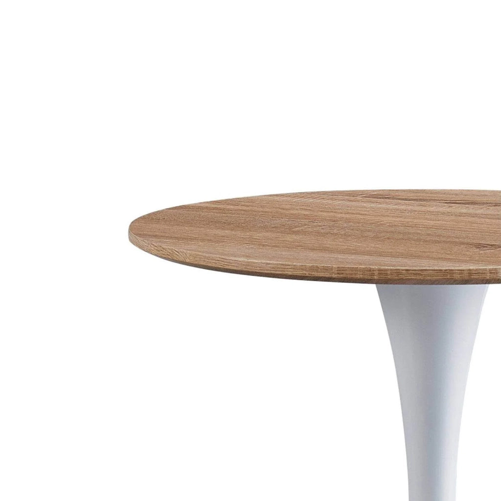 LÚZETE - MESA ALTA SAN ANTONI Ø60 CM BLANCA/ROBLE NATURALE