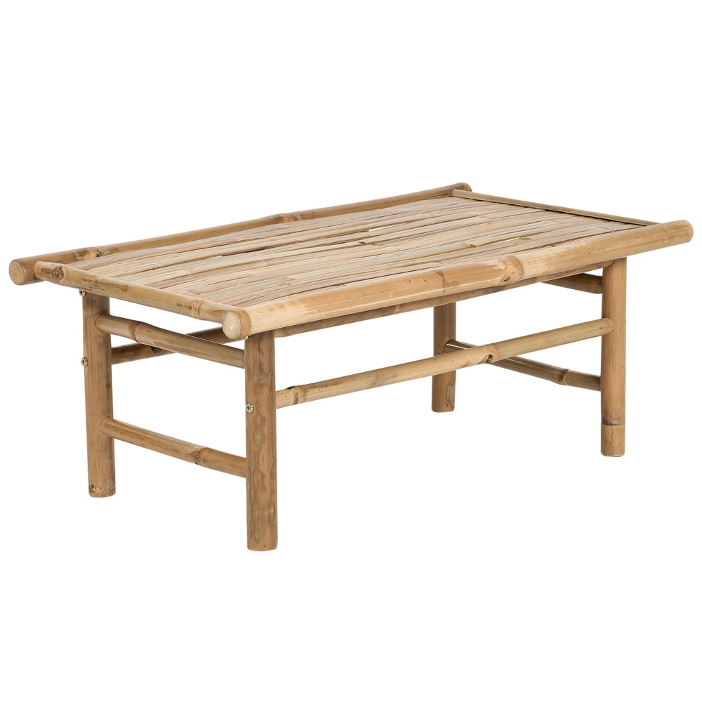 Tavolino in solido legno bamboo 80 x 45 cm interno ed esterno design moderno rustico