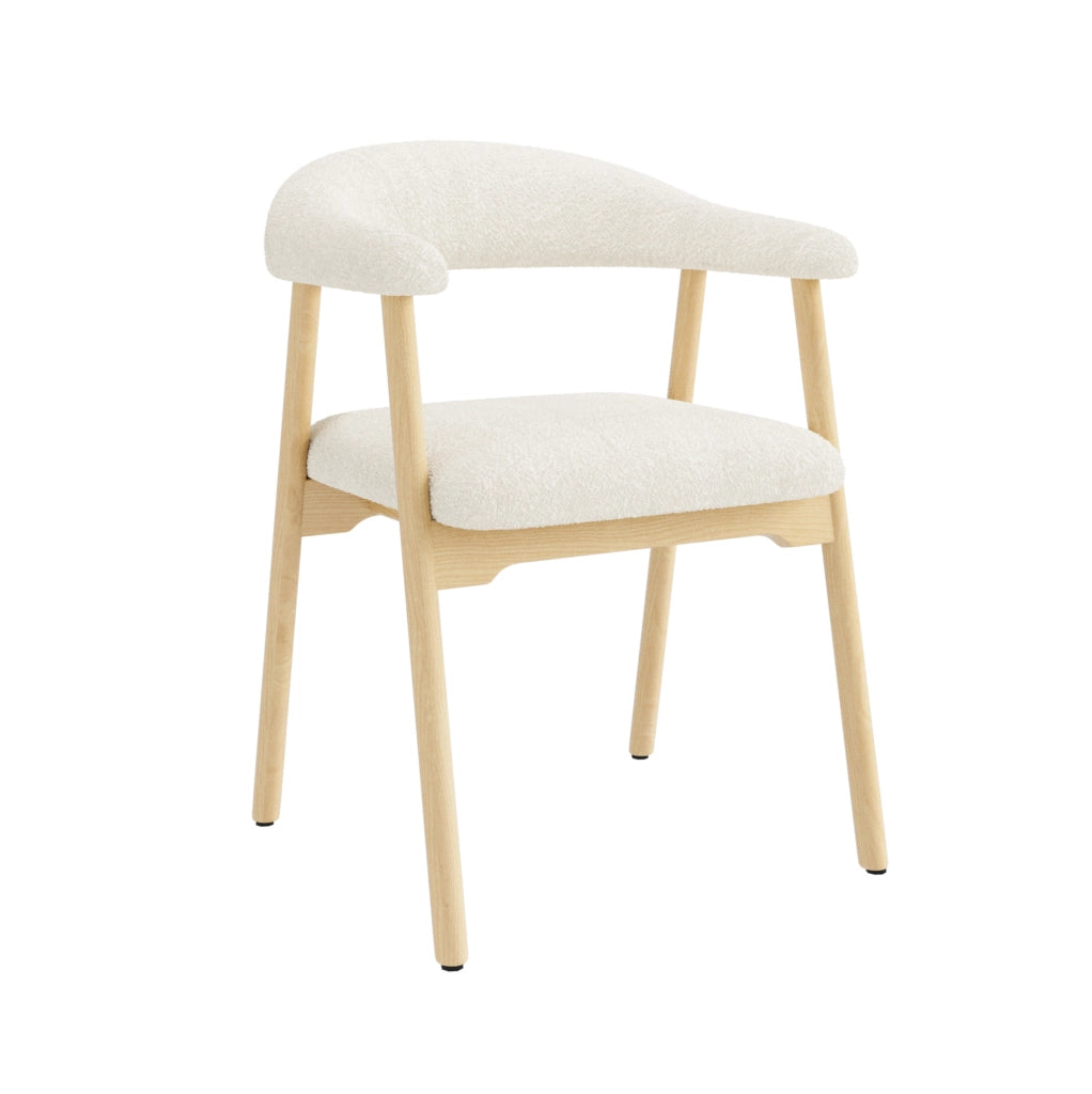 Set di 6 sedie da pranzo 60.5x57x79.5 cm con schienale ergonomico C e braccioli in legno naturale