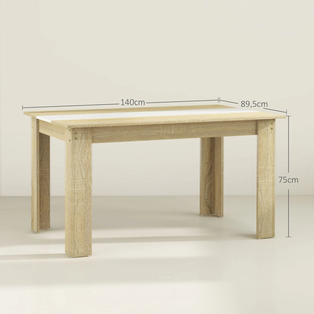 Tavolo da pranzo allungabile ¨C Zephmum ¨C Bianco e rovere 140x89.5x75 cm