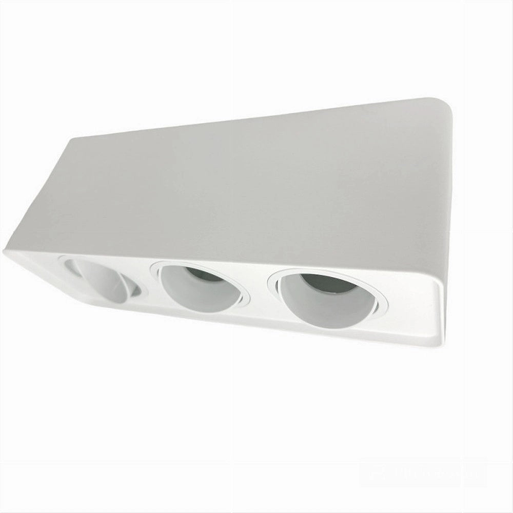 Trade Shop - Portafaretto Triplo Orientabile Da Soffitto Bianco Per Faretto Gu10 Gu5.3 P34-b3 -