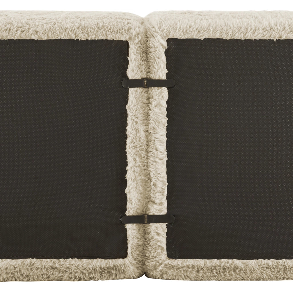 Divano modulare angolare a L 291x179x73 cm in tessuto plush light khaki; senza montaggio