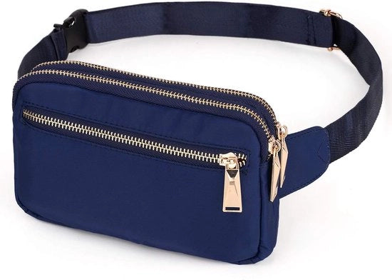 Riduzione dell'umidità nylon modaiolo leggero e chic con 3 tasche con chiusura a zip Blu Zapata - Unisex - Lungo