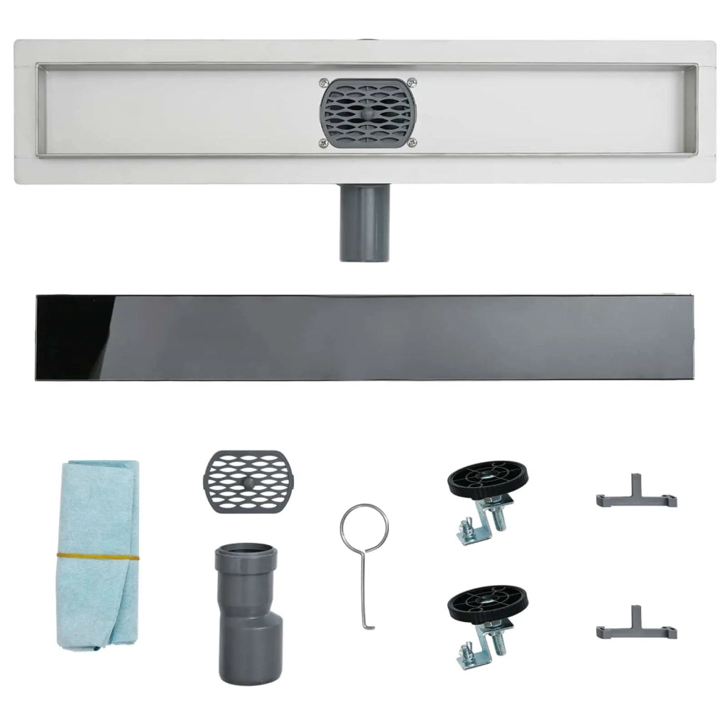 Scarico doccia con copertura in vetro e sifone a 360° 50 cm 42015973