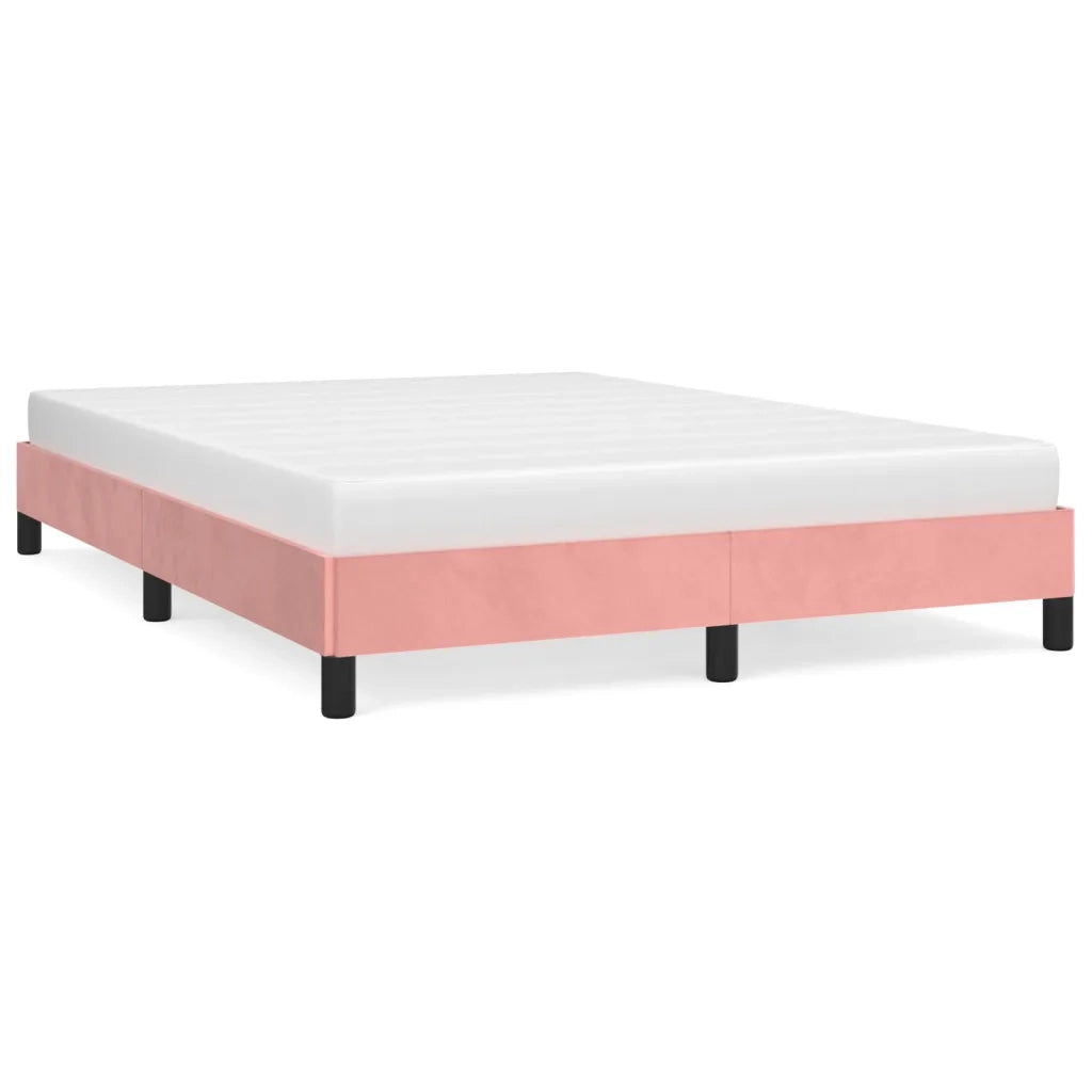 Letto matrimoniale | Letto per adulti | Giroletto Rosa 140x200 cm in Velluto