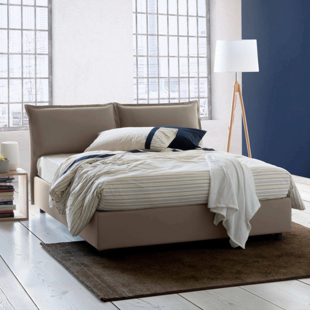 Letto Matrimoniale Anjin, Letto Matrimoniale Sfoderabile Made in Italy, Grigio