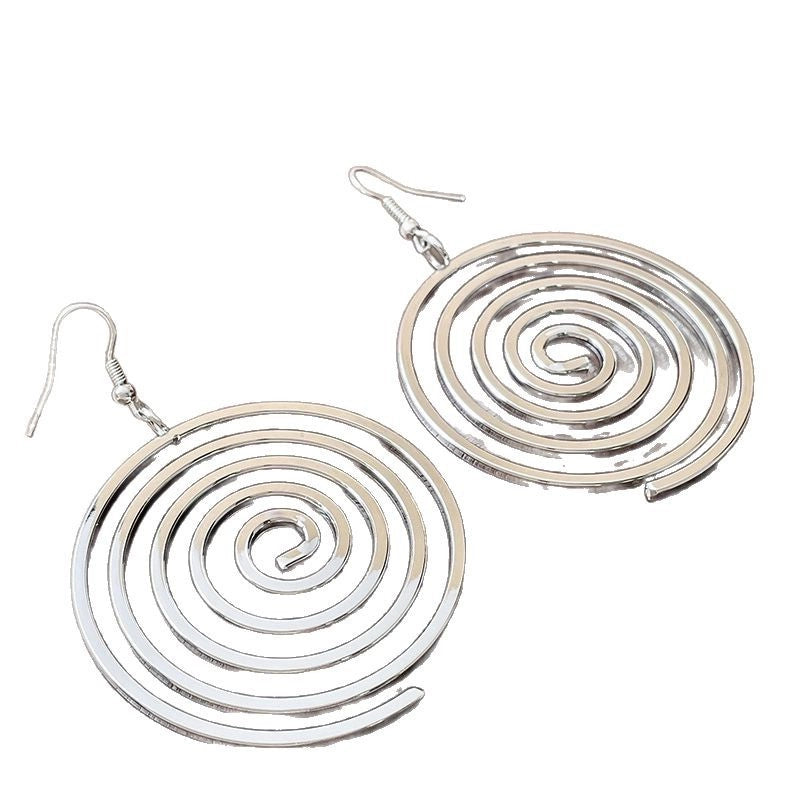 Orecchini a spirale geometrici, orecchini rustici e retr¨°, grandi cerchi rotondi, orecchini a spirale antizanzare