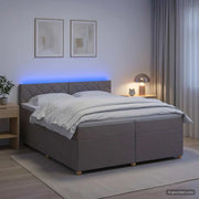 Letto box spring con materasso Tortora 200 x 200 cm Tessuto 3452510