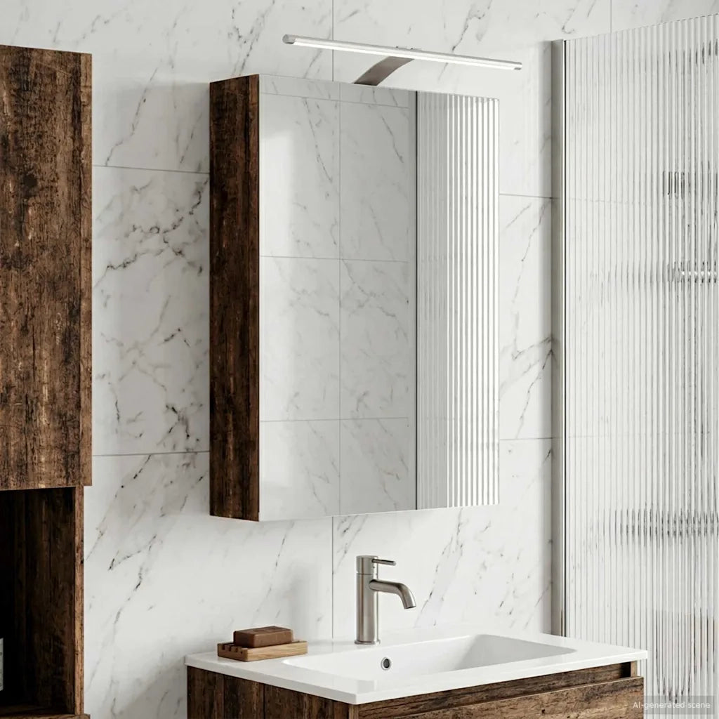 Mobiletto per specchio da bagno Legno vecchio 50 x 14,5 x 70 cm 889053