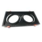 Trade Shop - Porta Faretto Incasso Doppio Faretto Ar111 Rettangolare Orientabile P-ar111-2 - Nero
