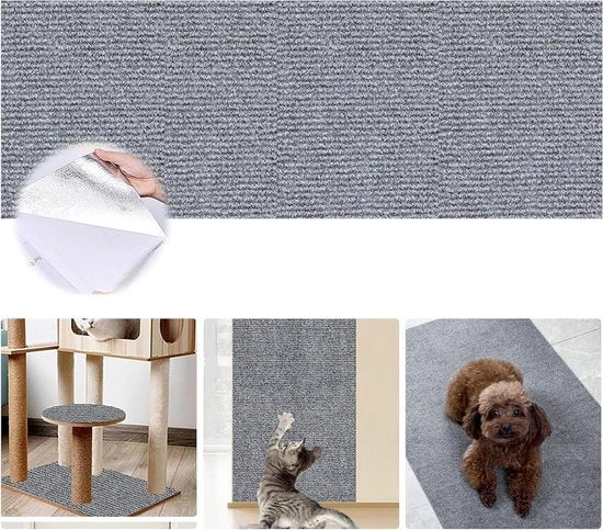 Mat per gatto autoadesivo 40 x 200 cm - Tappeto in sisal - Protezione contro graffi - Grigio chiaro