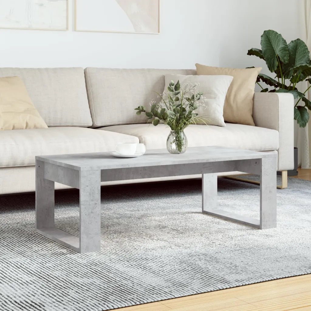 Tavolino salotto | Tavolino da caff¨¨ | Tavolino da Soggiorno Grigio Cemento 102x50x35 cm Legno Multistrato