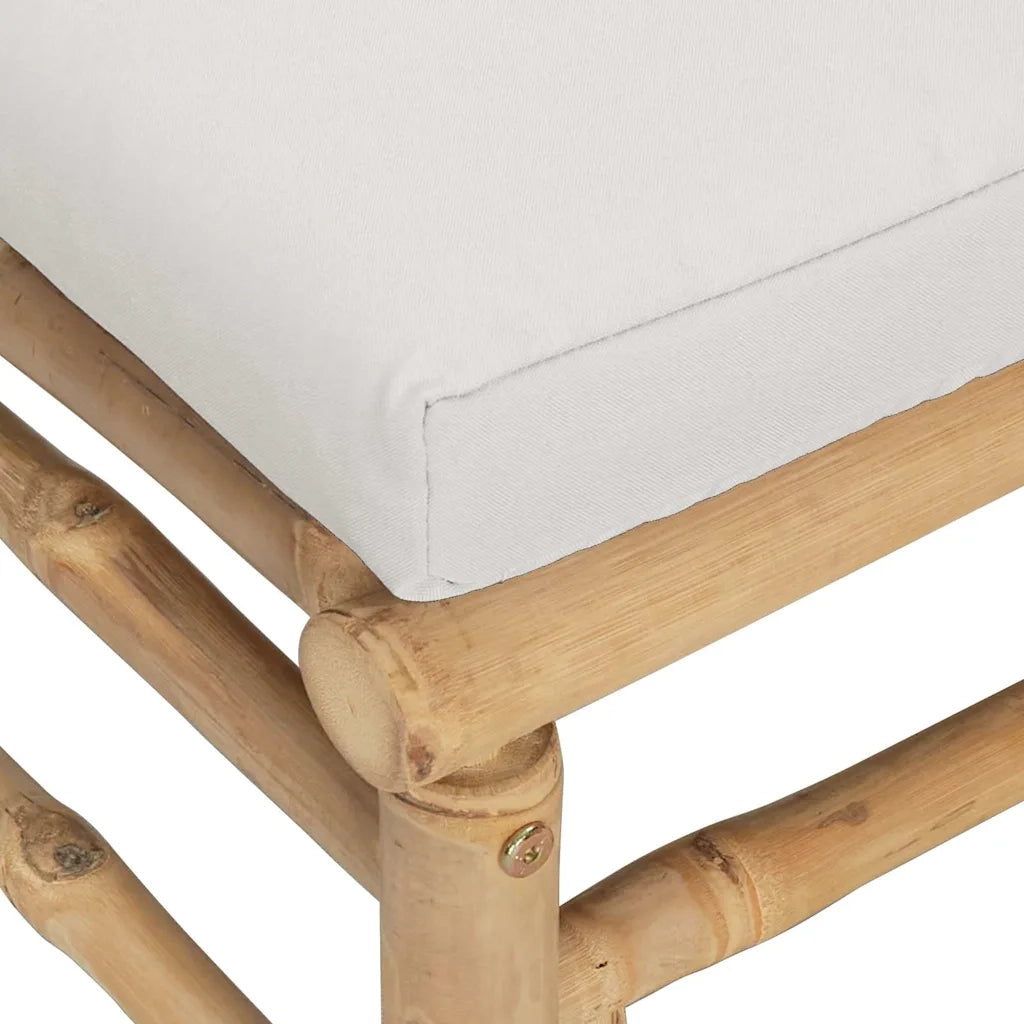 Set Salotto da Giardino 3pz con Cuscini Grigio Chiaro Bambù 362275
