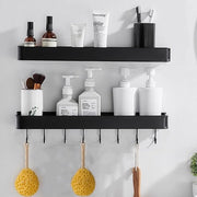 Set di 2 piastrelle doccia - organizzatore bagno - 40 cm - nero - alluminio