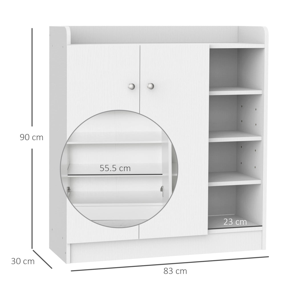 Scarpiera in legno Scaffalatura Scaffale per Scarpe Armadio Bianco Opaco 83x30x90 cm