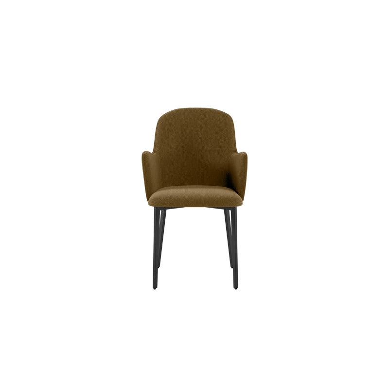 Sedia rivestita in tessuto easy-clean Gambe in metallo verniciato Nero Sophia 53.5cm X 62.5cm H 80cm Stones