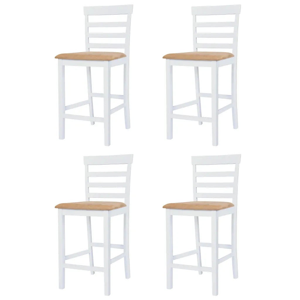 Set Tavolo e Sedie da Bar 5 pz Legno Massello Marrone e Bianco 275234