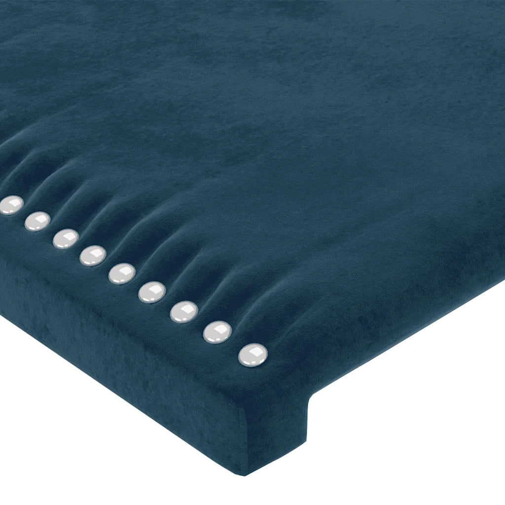 Testiera | Testata ad Orecchio Blu Scuro 203x23x78/88 cm in Velluto