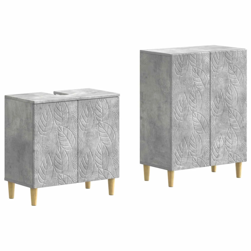 Set di Armadi da Bagno da 2 Pezzi DELFT Grigio Cemento 3417624