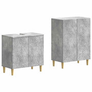 Set di Armadi da Bagno da 2 Pezzi DELFT Grigio Cemento 3417624