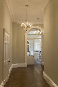 Lampadario Classico Gianna Cristallo Argento Dorato Vetro Oro 4 Luci E14