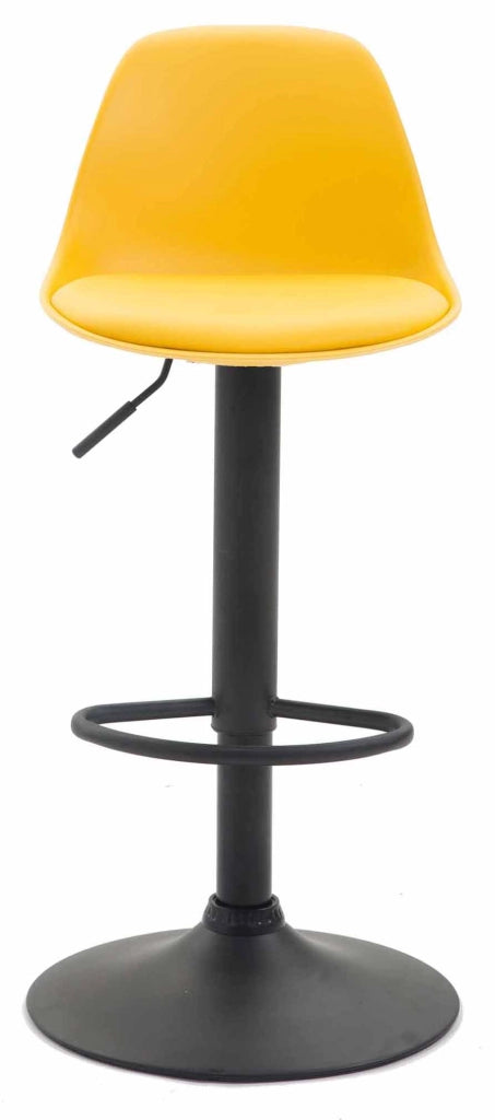 Set 2 sgabelli Kiel in polipropilene e similpelle nero,giallo