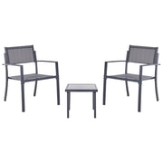 Set da bistrot in acciaio grigio scuro a 2 posti con tavolino da caffè Stile industriale moderno Balcone