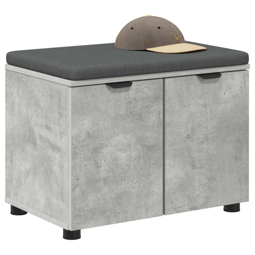 Panca per ingresso con cuscino Grigio Cemento 60 x 38 x 46 cm 891475