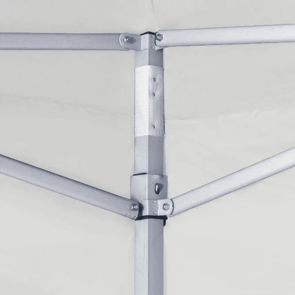 Gazebo Pieghevole Professionale 2 Pareti 2x2m Acciaio Bianco