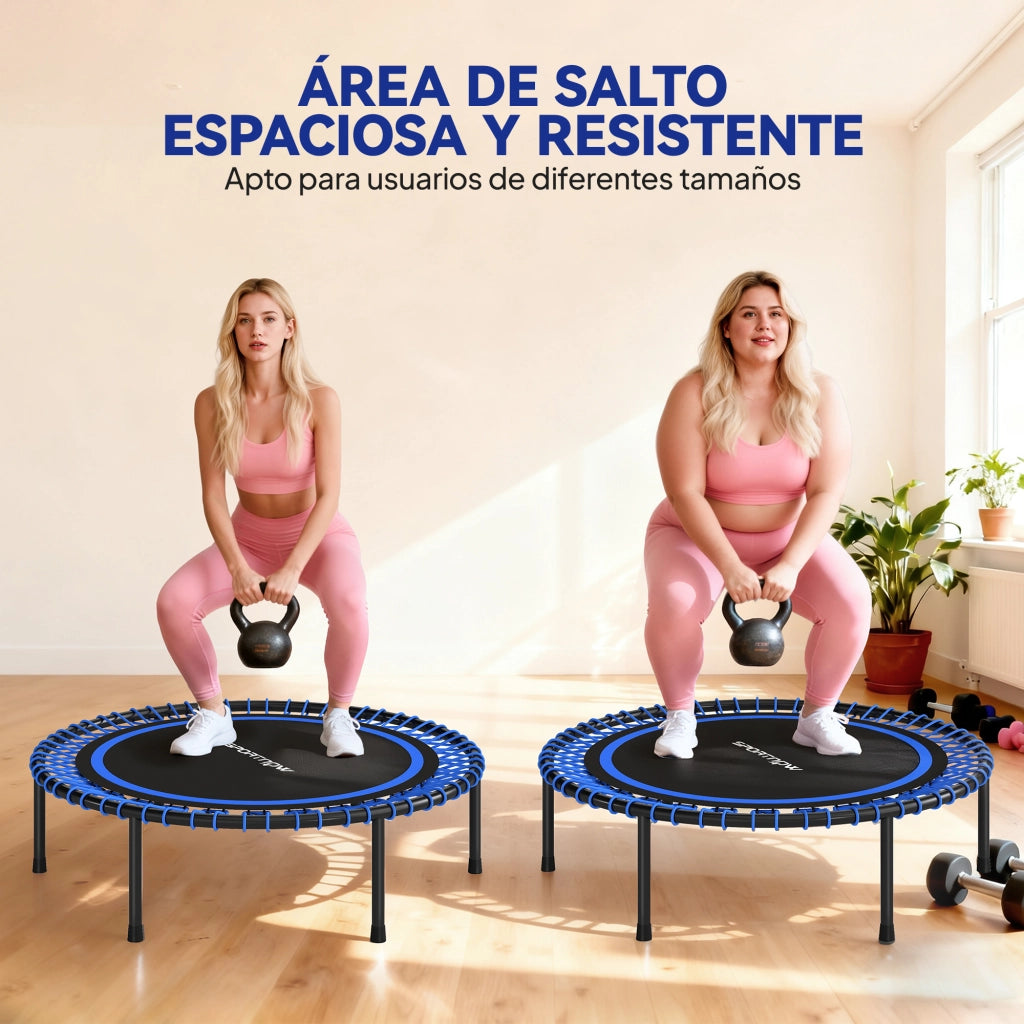Trampolino Fitness ¨C zephmum ¨C 114 cm Acciaio Blu e Nero
