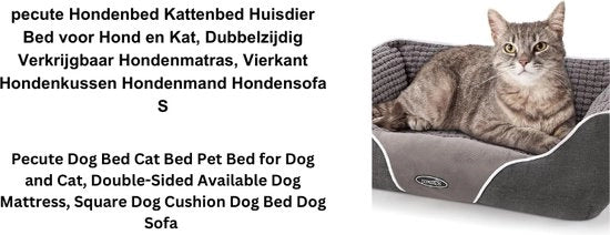 Letto per cani e gatti - Materasso per cani - Cuscino quadrato per cani - Cesta per cani e gatti - Divano per cani - Materasso per cani - Letto a doppia faccia - Disponibile con materasso per cani - Dimensioni: 120x80 cm
