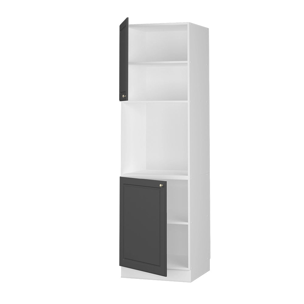 Mobile per forno da incasso Fame-Line Oro-antracite rustico/Bianco 60 cm aperto Vicco