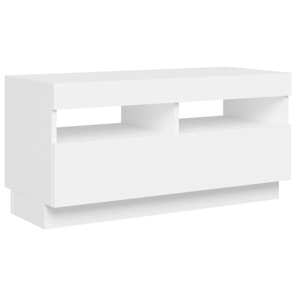 Mobile TV multimediale scaffale TV credenza mobile TV per sala da pranzo soggiorno camera da letto con luci LED 80 x 35 x 40 cm bianco 02_0026617